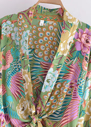 Ensemble kimono court bohème paon | Momiji