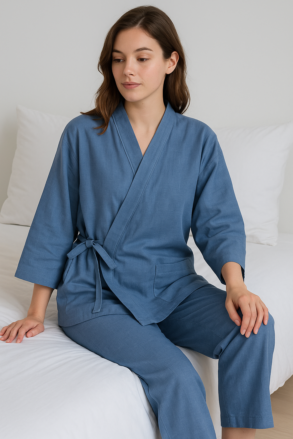 Kimono pyjama bleu femme | Ao