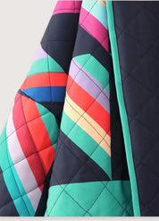 Blazer kimono matelassé femme - Patchwork multicolore-Kimikono