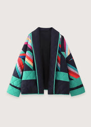 Blazer kimono matelassé femme - Patchwork multicolore-Kimikono