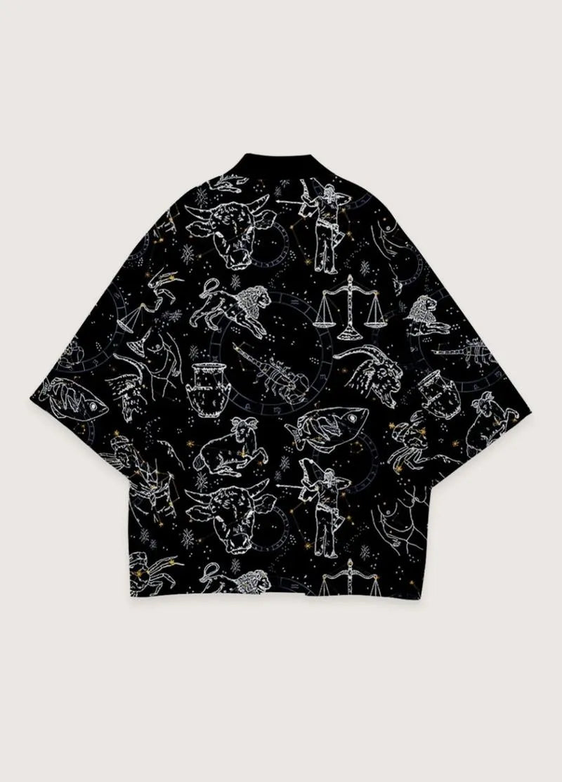 Chemise col kimono noir homme - Style japonais chic-Kimikono