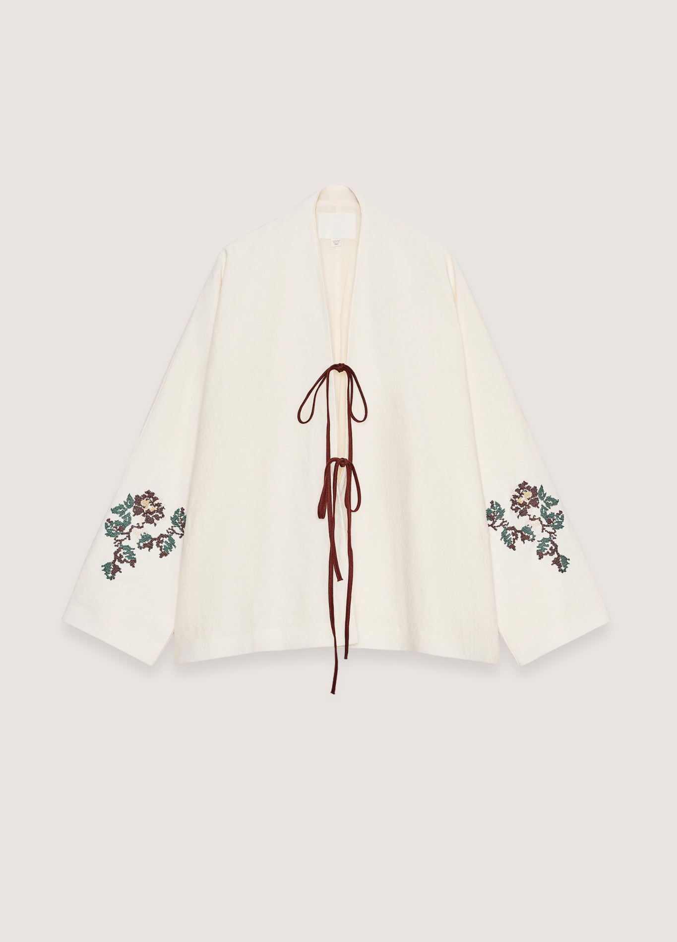 Kimono court beige en lin | Hanabira