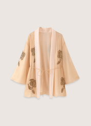 Gilet kimono femme beige | Yuki