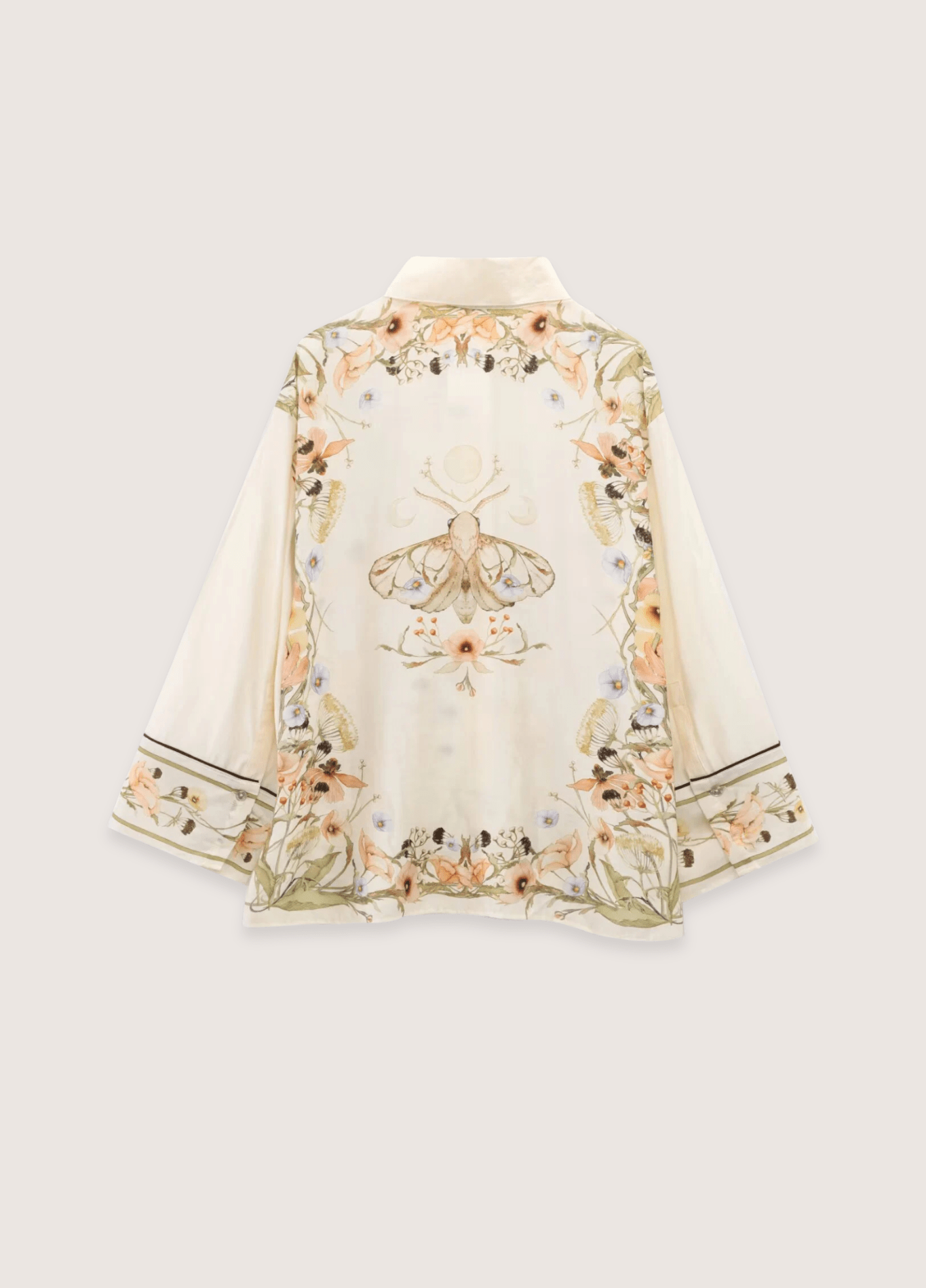 Kimono beige court fleuri | Magnolia