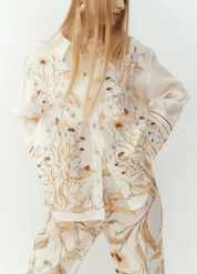 Kimono beige court fleuri | Magnolia