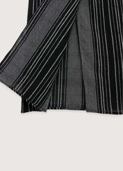Ensemble jupe kimono - Femme élégante noir rayé-Kimikono