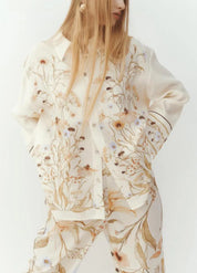 Ensemble kimono court et pantalon - Femme élégante-Kimikono