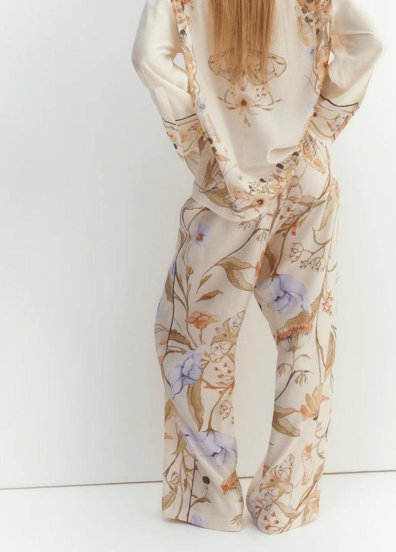 Ensemble pantalon kimono - Fluide beige femme chic-Kimikono