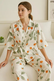 Ensemble pyjama kimono coton fin - Douceur & élégance-Kimikono