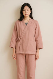 Ensemble pyjama kimono femme rose - Coton doux-Kimikono