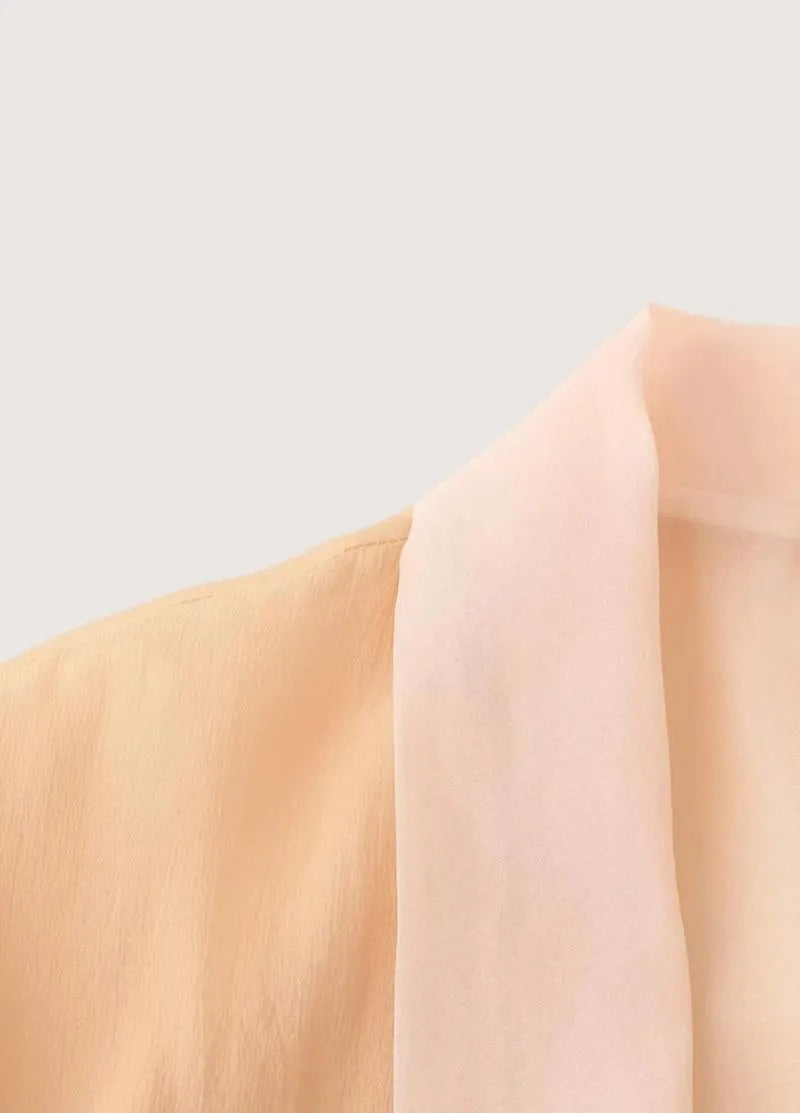 Gilet kimono femme beige - Broderies florales élégantes-Kimikono