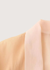 Gilet kimono femme beige - Broderies florales élégantes-Kimikono