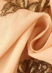 Gilet kimono femme beige - Broderies florales élégantes-Kimikono