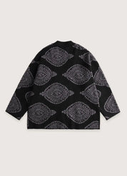 Haut kimono noir homme effet cachemire - Élégant-Kimikono