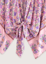 Haut manche kimono court rose - Style japonais chic-Kimikono