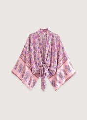 Haut manche kimono court rose - Style japonais chic-Kimikono