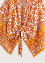 Haut style kimono femme orange - Bohème & élégant-Kimikono