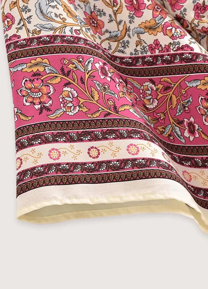 Kimono court fleuri femme - Élégance authentique-Kimikono