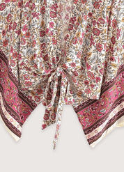 Kimono court fleuri femme - Élégance authentique-Kimikono