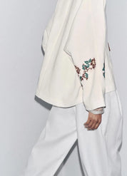 Kimono court beige en lin - Élégance d'été légère-Kimikono