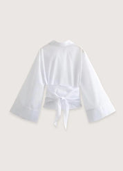 Kimono court blanc femme - Élégance japonaise-Kimikono