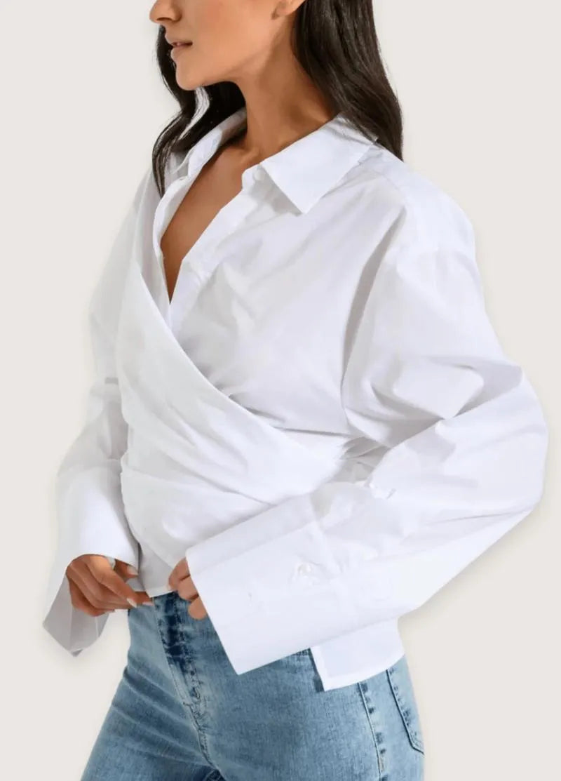 Kimono court blanc femme - Élégance japonaise-Kimikono