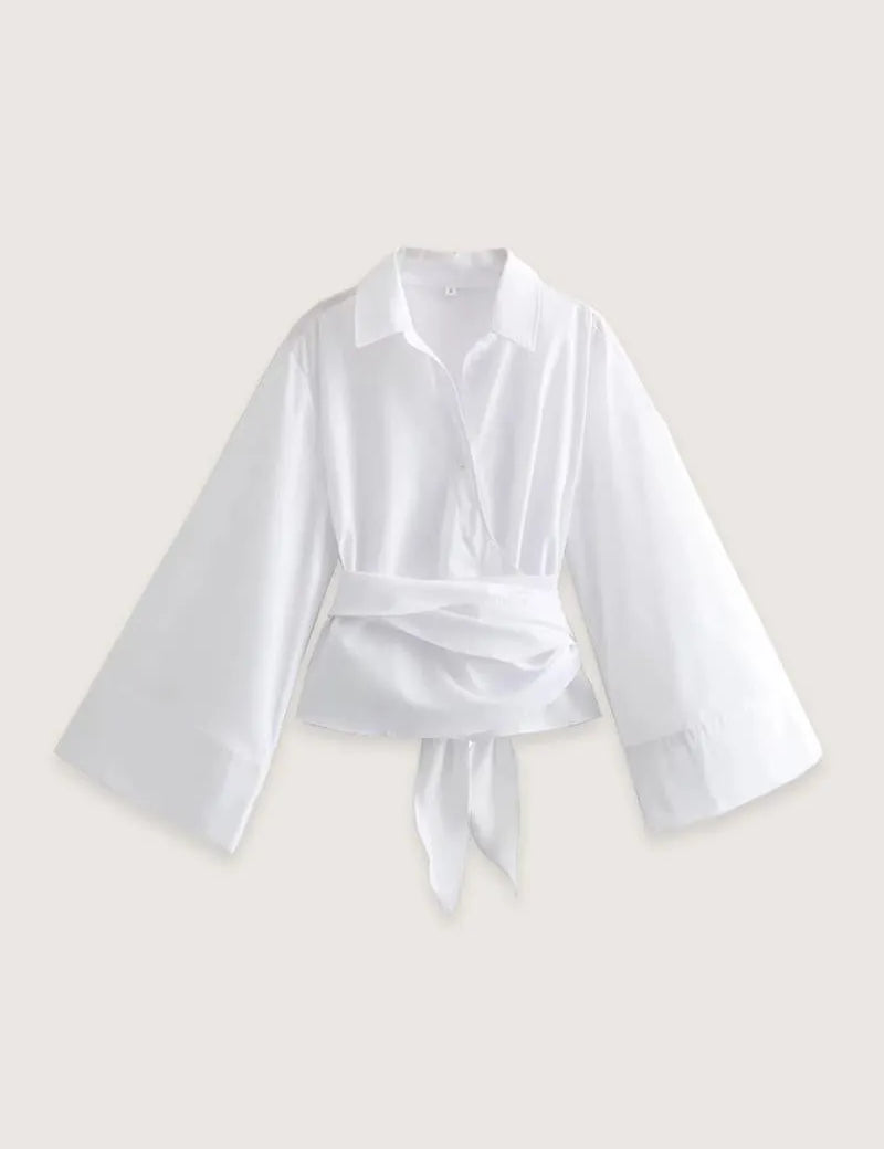 Kimono court blanc femme - Élégance japonaise-Kimikono