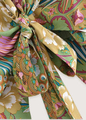 Kimono court bohème paon - Style raffiné & unique-Kimikono