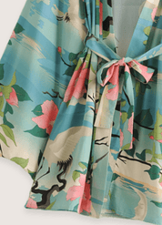 Kimono court tropical en coton | Suzume