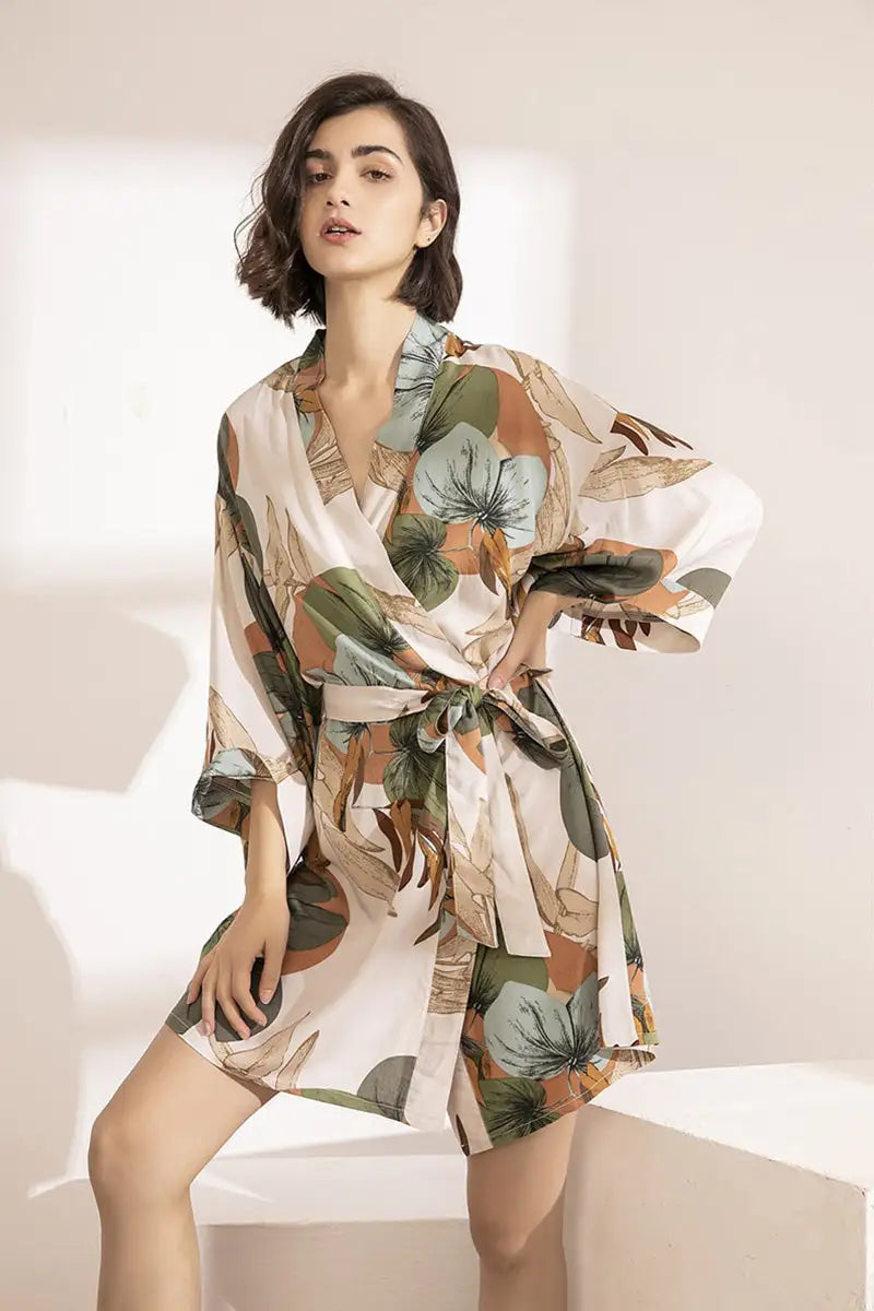 kimono court femme coton
