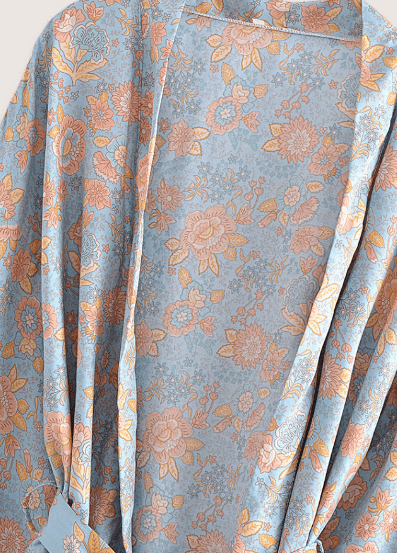 Kimono fleuri court bleu | Ruri