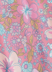 Kimono femme court fleuri rose et bleu | Momo