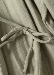 Kimono court japonais femme - Vert lin authentique-Kimikono