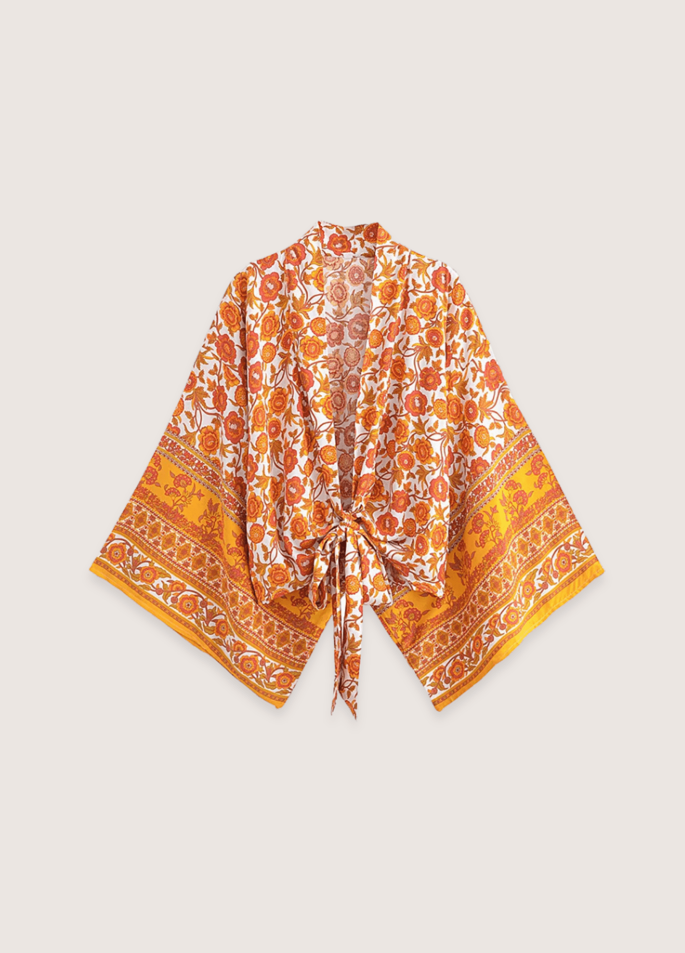 Haut style kimono femme orange | Mikan