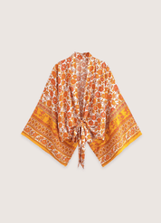 Haut style kimono femme orange | Mikan
