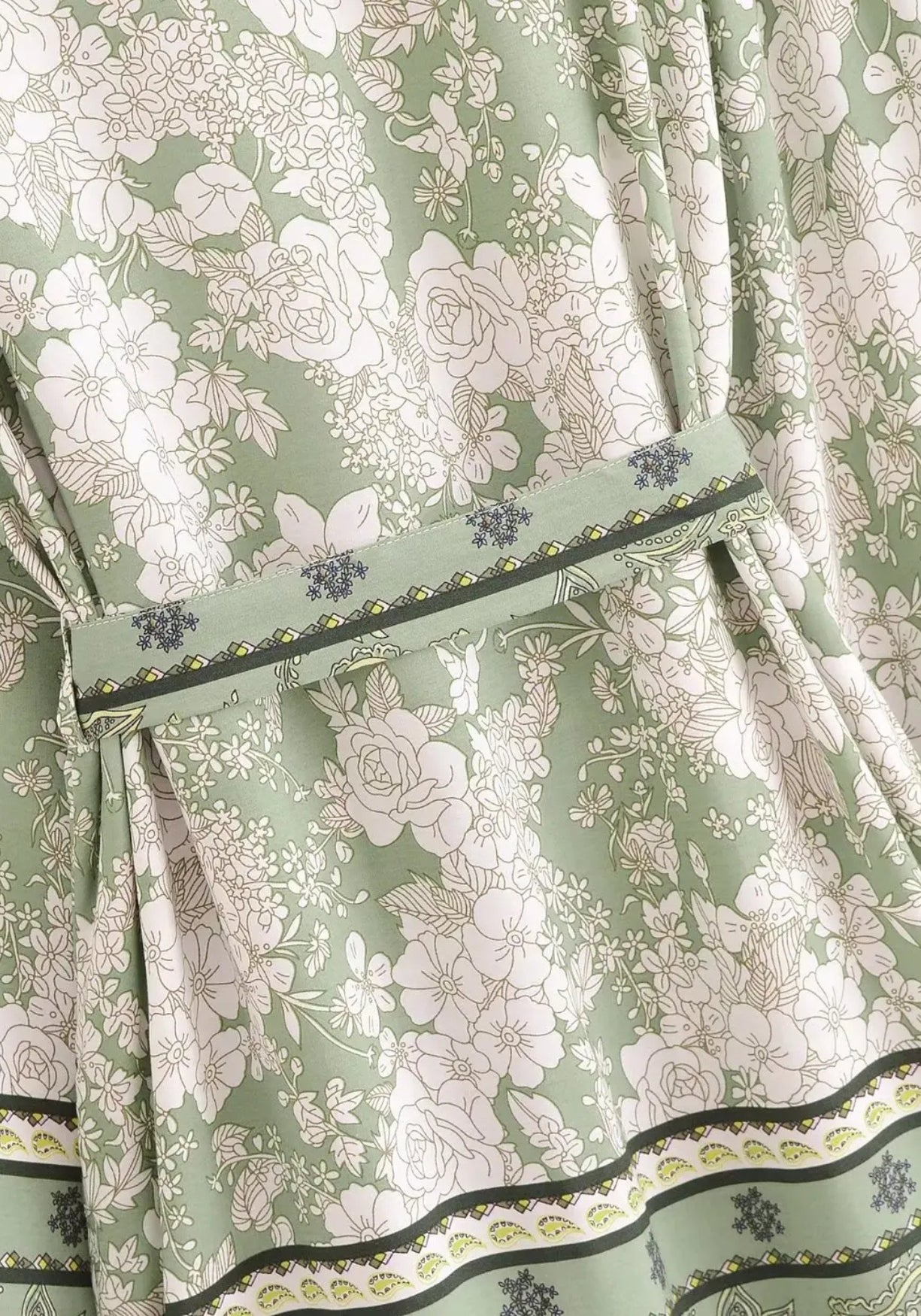 Kimono court vert sauge | Wakaba