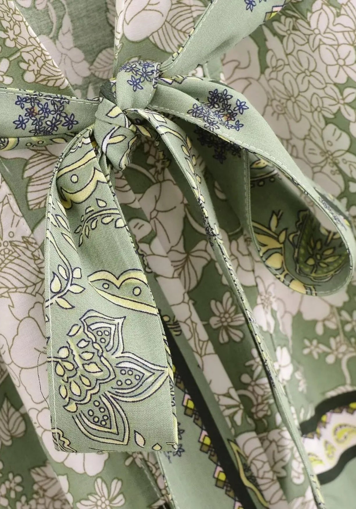 Kimono court vert sauge | Wakaba