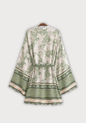 Kimono court vert sauge | Wakaba