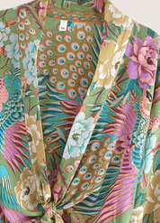 Kimono court bohème paon | Momiji