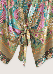 Kimono court bohème paon | Momiji