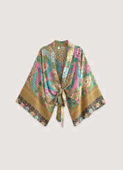 Ensemble kimono court bohème paon | Momiji