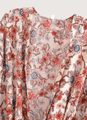 Kimono court rouge - Élégance japonaise authentique-Kimikono