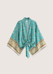 Kimono court bohème bleu | Nami