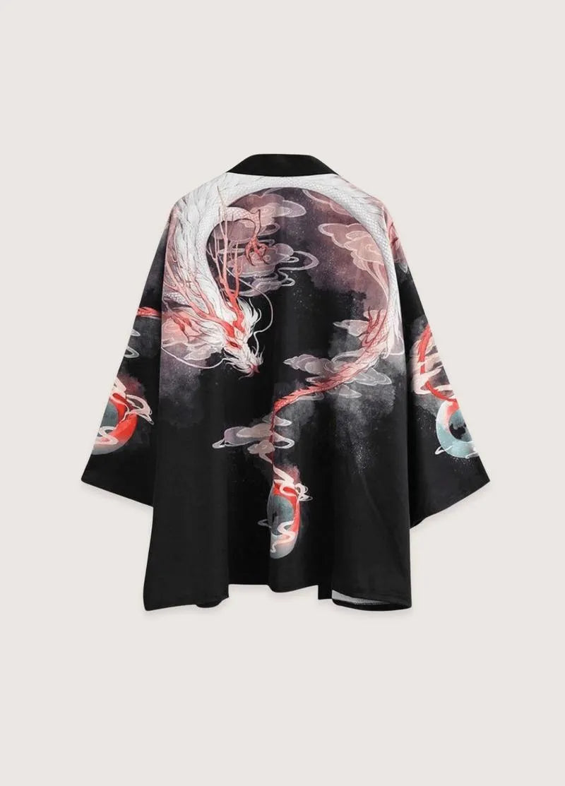 Kimono dragon japonais pour homme - Élégance nippone-Kimikono