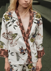 Kimono femme japonais court - Élégance florale-Kimikono