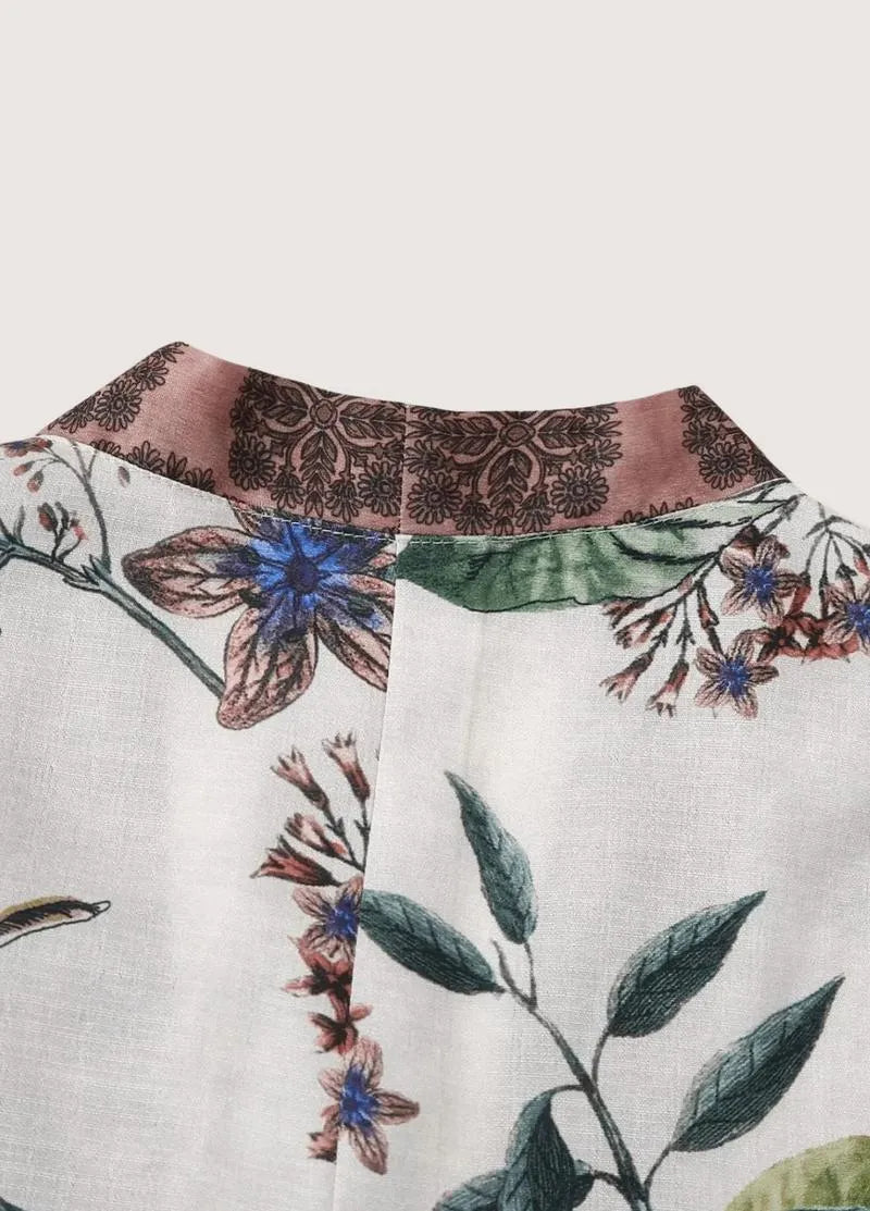 Kimono femme japonais court - Élégance florale-Kimikono