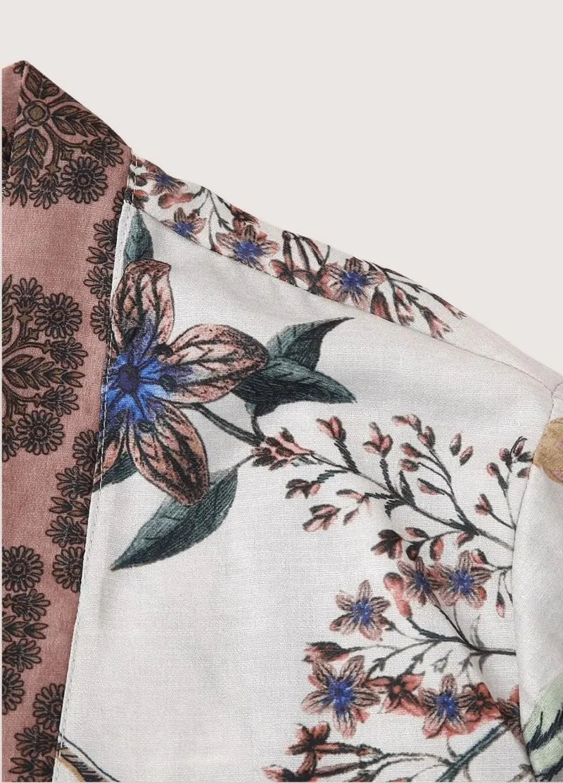 Kimono femme japonais court - Élégance florale-Kimikono