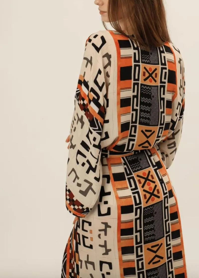 Kimono femme long ethnique - Style bohème & chic-Kimikono