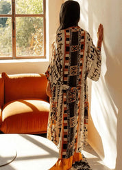 Kimono femme long ethnique - Style bohème & chic-Kimikono