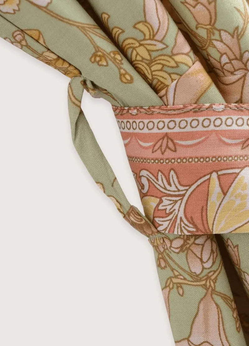 Kimono femme long fleuri jaune - Élégance authentique-Kimikono